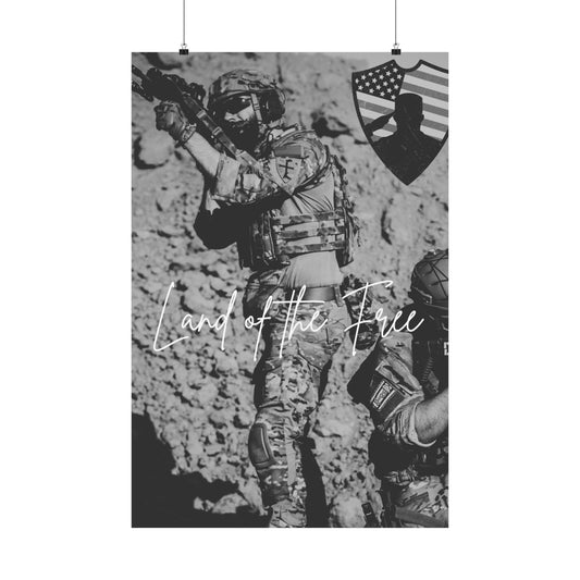 Land of the Free – Military Tribute Poster 🖤🇺🇸