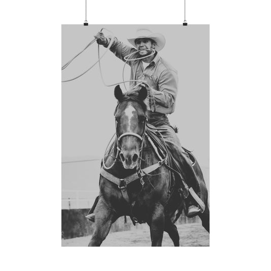 The Spirit of the Wild West – Cowboy on Horse Vintage Poster 🖤🐎