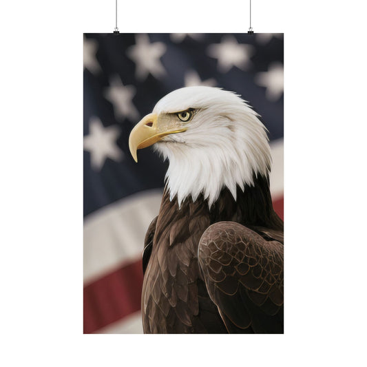 Bald Eagle and American Flag Poster | Patriotic Wall Art 🇺🇸