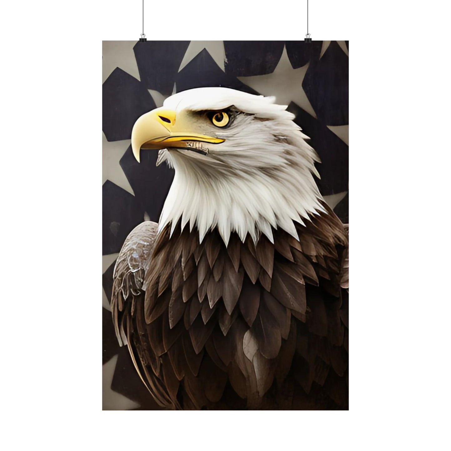 Bald Eagle Wall Art | Patriotic American Flag Poster