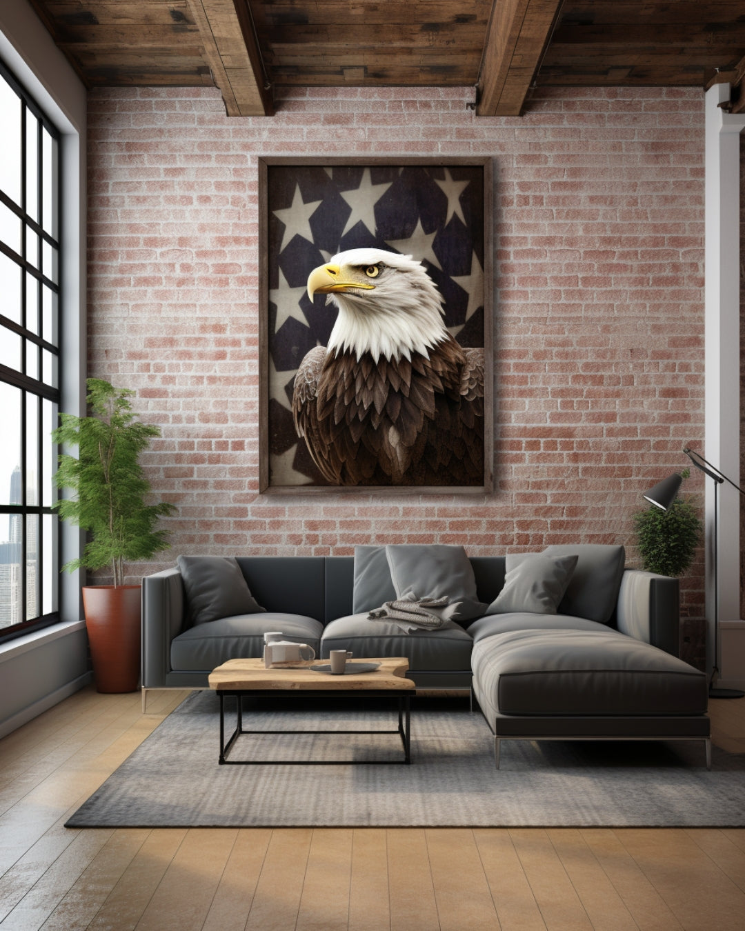 Bald Eagle Wall Art | Patriotic American Flag Poster